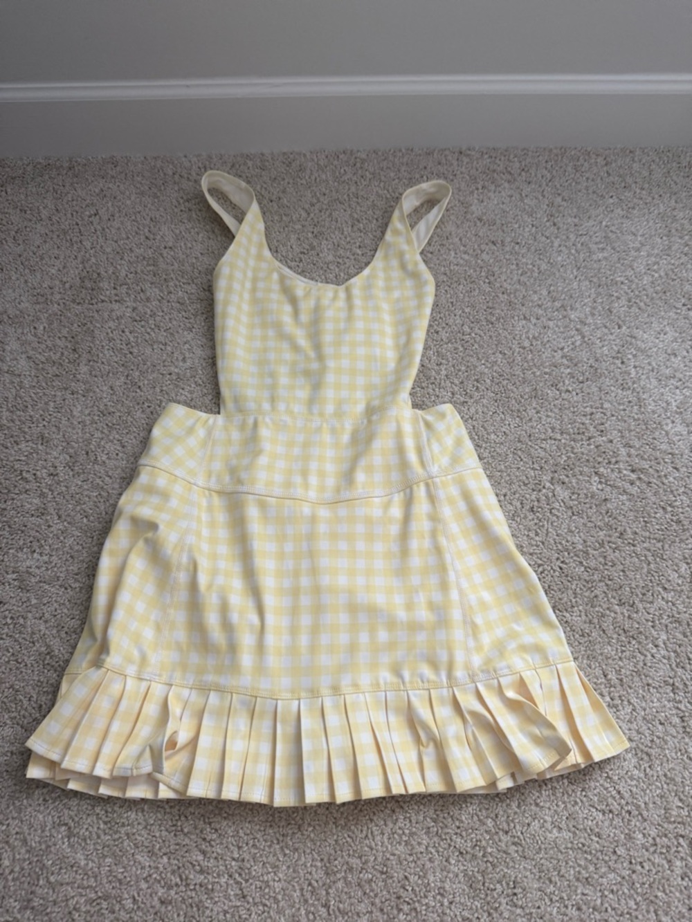 Yellow gingham cocolillys dress romper in size medium